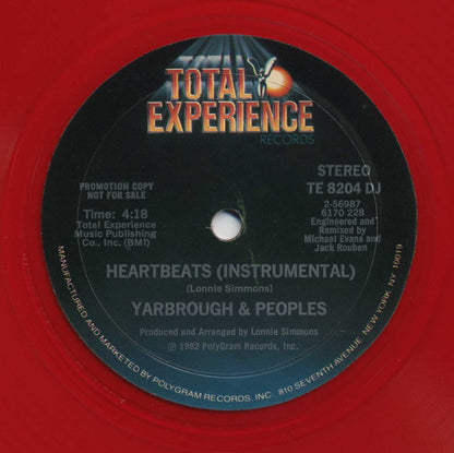 Yarbrough & Peoples : Heartbeats (7", Shape, Single, Promo, Hea)