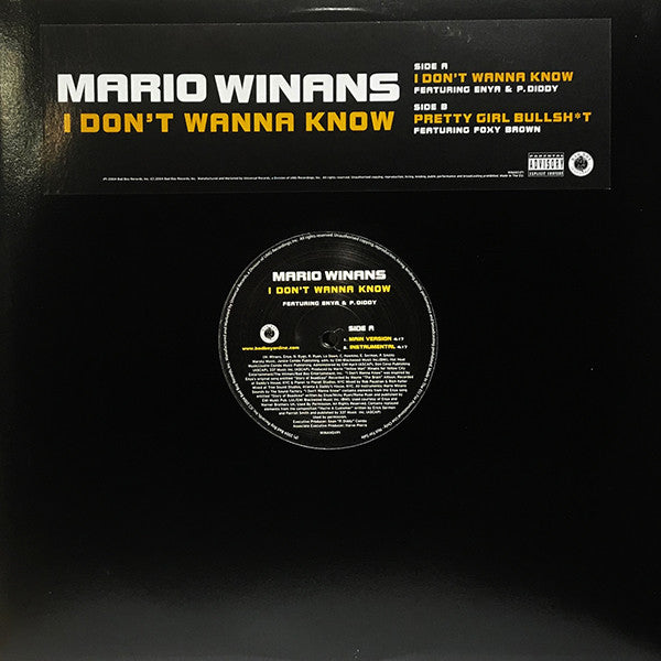 Mario Winans Featuring Enya & P. Diddy / Featuring Foxy Brown : I Don't Wanna Know / Pretty Girl Bullshit (12", Promo)
