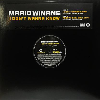 Mario Winans Featuring Enya & P. Diddy / Featuring Foxy Brown : I Don't Wanna Know / Pretty Girl Bullshit (12", Promo)