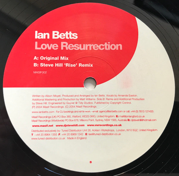 Ian Betts : Love Resurrection (12")