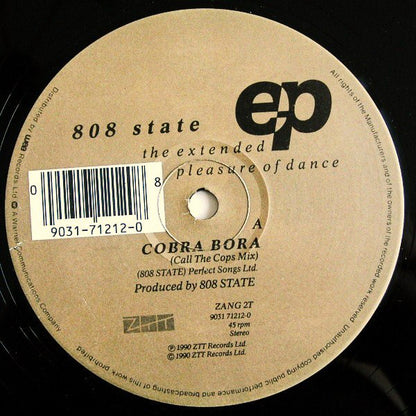 808 State : The Extended Pleasure Of Dance EP (12", EP, P.R)