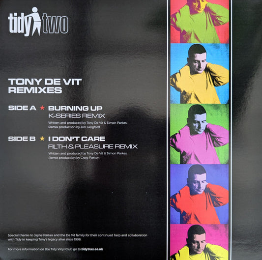 Tony De Vit : Burning Up / I Don't Care (Remixes) (12", Ltd, Gre)