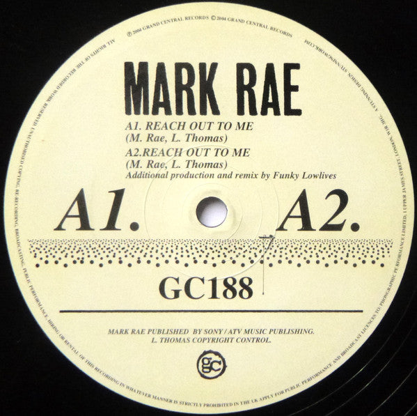 Mark Rae : Reach Out To Me (12")
