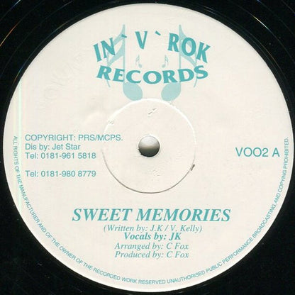 JK : Sweet Memories / Wipe Your Tears (12")