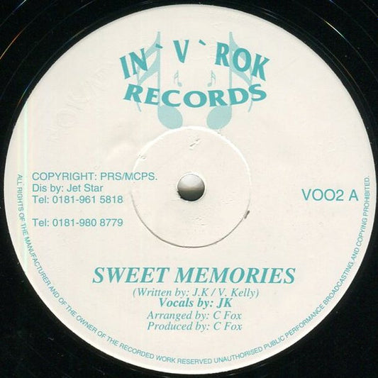 JK : Sweet Memories / Wipe Your Tears (12")