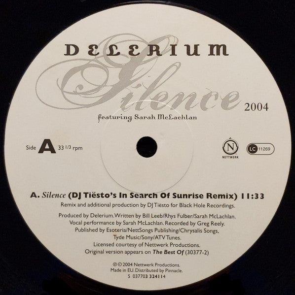 Delerium Featuring Sarah McLachlan : Silence 2004 (Remixes By DJ Tiësto And Fade) (12")