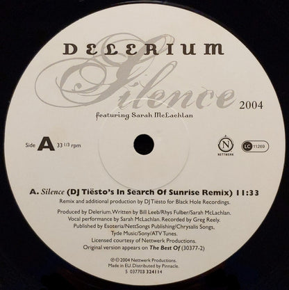Delerium Featuring Sarah McLachlan : Silence 2004 (Remixes By DJ Tiësto And Fade) (12")