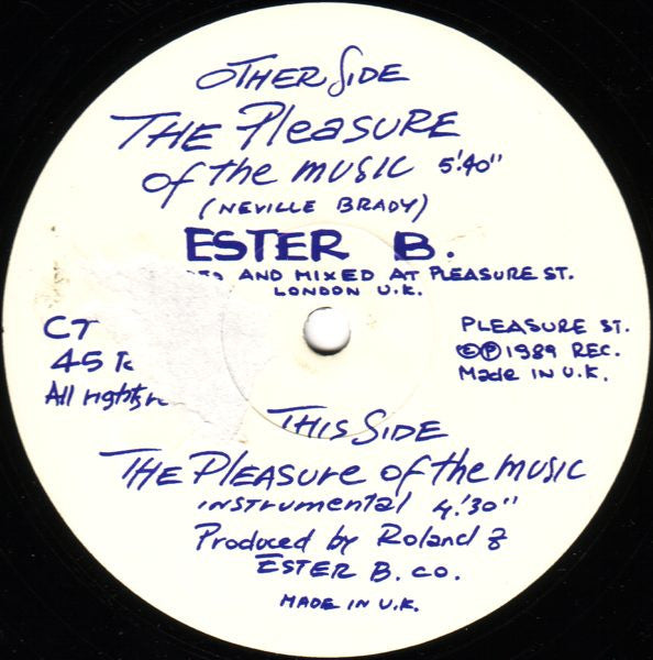 Ester B.* : The Pleasure Of The Music (12")