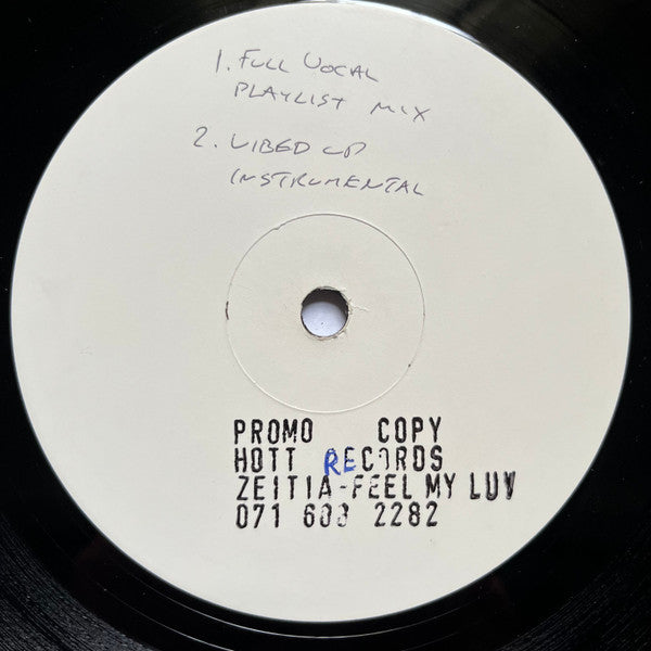 Zeitia* : Feel My Luv (12", Promo, W/Lbl)