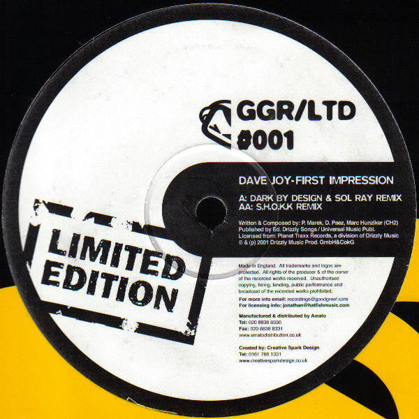 Dave Joy : First Impression (12", Ltd)