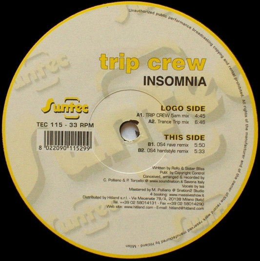 Trip Crew* : Insomnia (12")