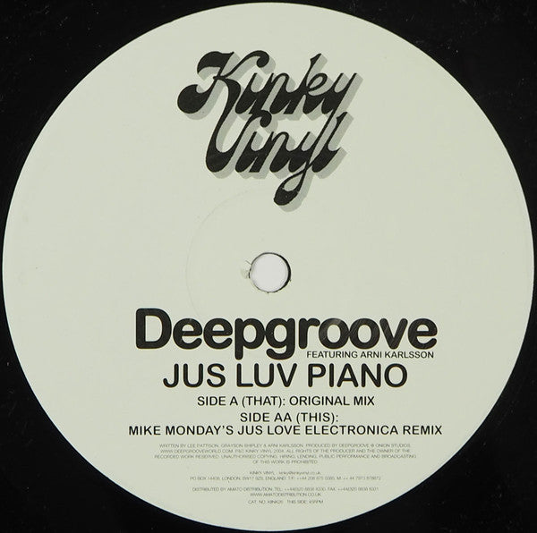 Deepgroove : Jus Luv Piano (12")