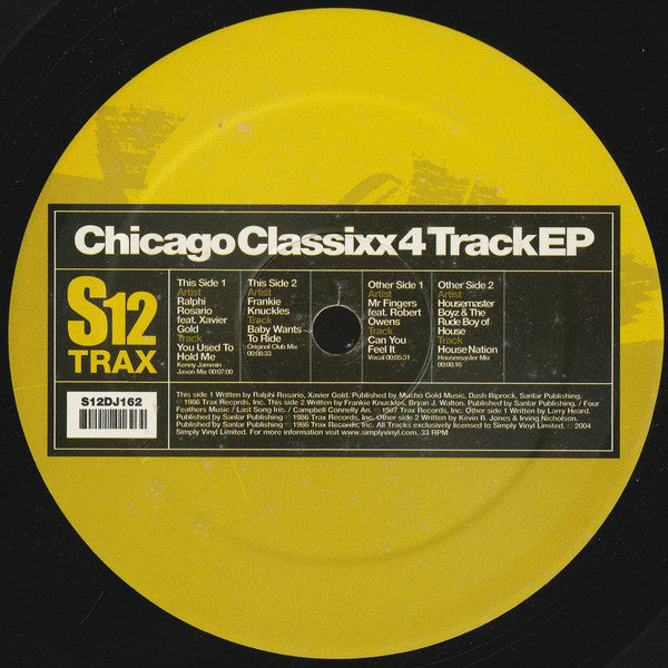 Various : Chicago Classixx 4 Track EP (12", EP, Comp)