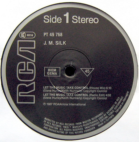 JM Silk* : Let The Music Take Control (House Mix) (12", Maxi)