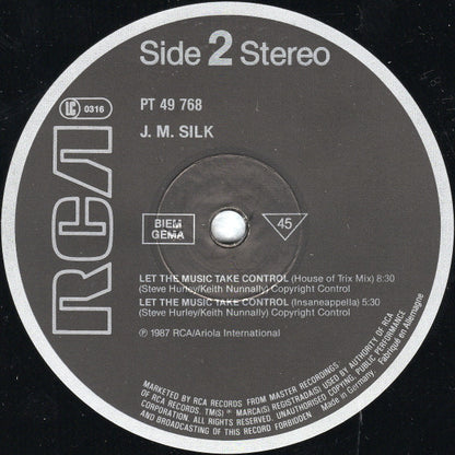 JM Silk* : Let The Music Take Control (House Mix) (12", Maxi)