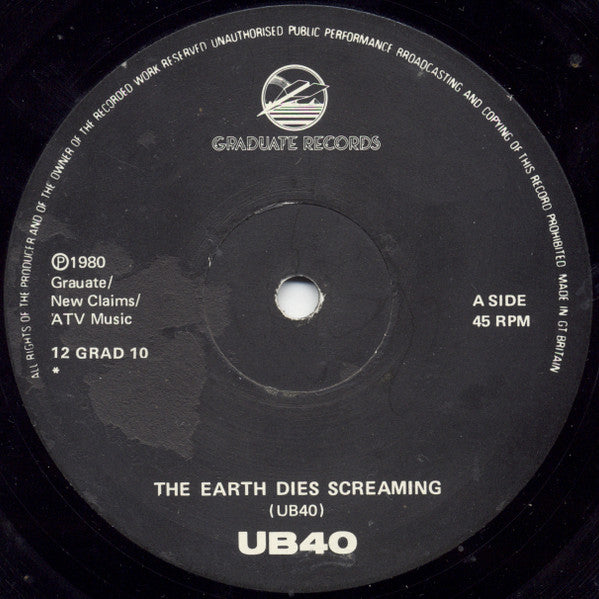 UB40 : The Earth Dies Screaming / Dream A Lie (12", Single)