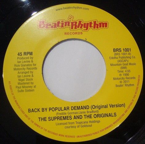 The Supremes And The Originals : Back By Popular Demand (DJ Edit) / Back By Popular Demand (Original Version) (7")