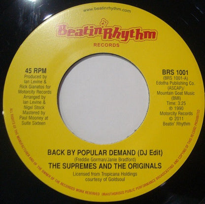 The Supremes And The Originals : Back By Popular Demand (DJ Edit) / Back By Popular Demand (Original Version) (7")