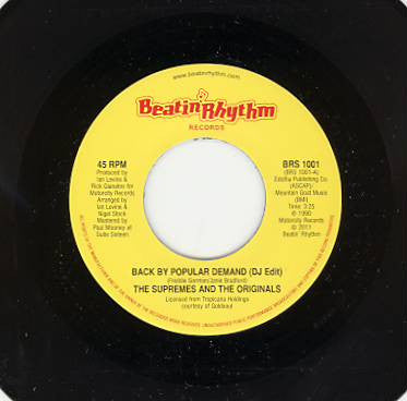 The Supremes And The Originals : Back By Popular Demand (DJ Edit) / Back By Popular Demand (Original Version) (7")