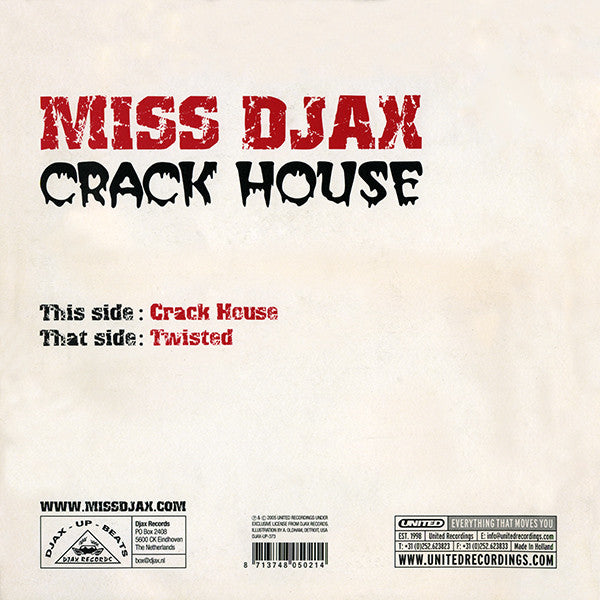 Miss Djax : Crack House (12", Ltd, Red)