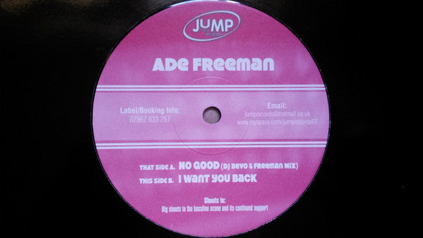 Ade Freeman : No Good / I Want You Back (12")