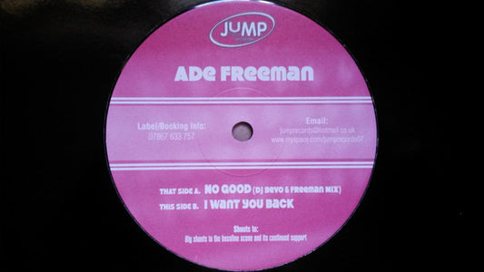 Ade Freeman : No Good / I Want You Back (12")