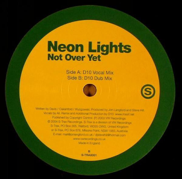 Neon Lights : Not Over Yet (12")