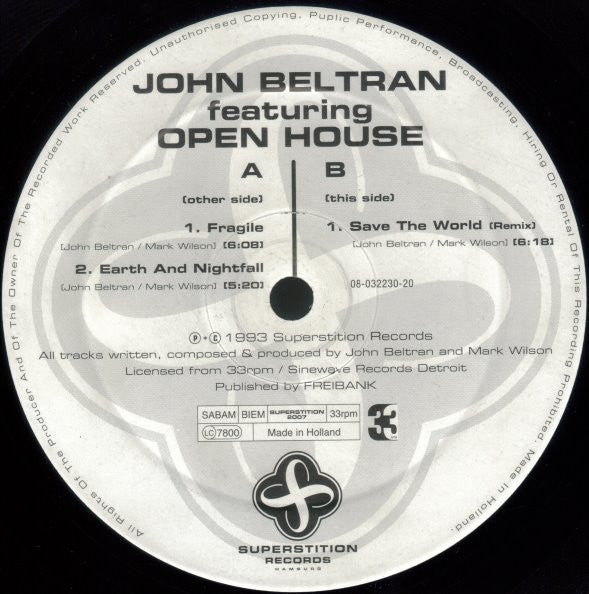 John Beltran Featuring Open House : Fragile (12")