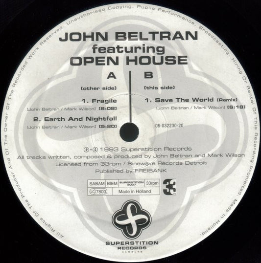 John Beltran Featuring Open House : Fragile (12")