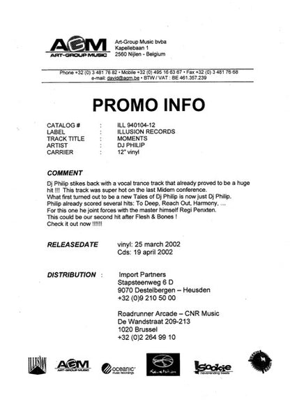 DJ Philip : Moments (12", Promo, W/Lbl)