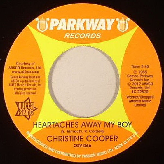 Christine Cooper : Heartaches Away My Boy / S.O.S. (Heart In Distress) (7")