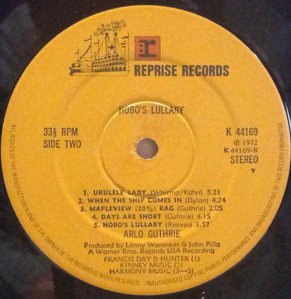 Arlo Guthrie : Hobo's Lullabye (LP, Album, Gat)