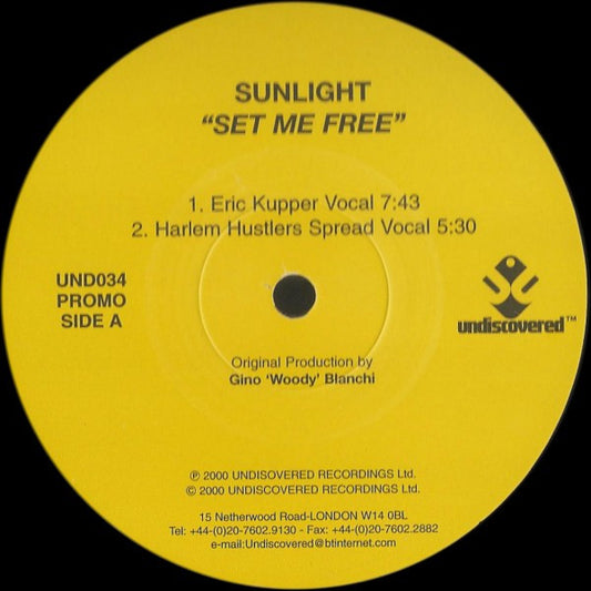 Sunlight : Set Me Free (12", Promo)
