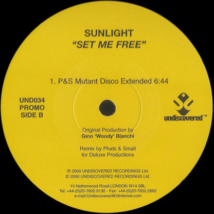 Sunlight : Set Me Free (12", Promo)