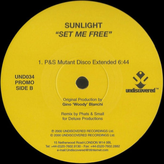Sunlight : Set Me Free (12", Promo)