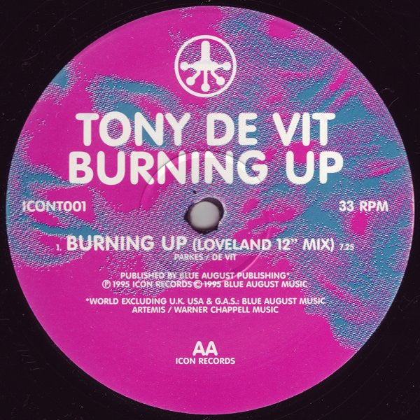 Tony De Vit : Burning Up (12")