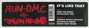 Run-DMC Vs. Jason Nevins : It's Like That (12")