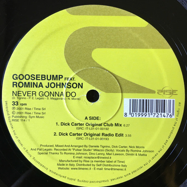Goosebump : Never Gonna Do (2x12")