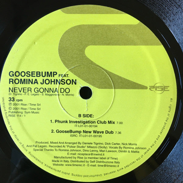 Goosebump : Never Gonna Do (2x12")