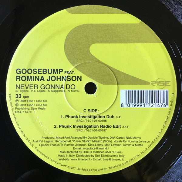 Goosebump : Never Gonna Do (2x12")