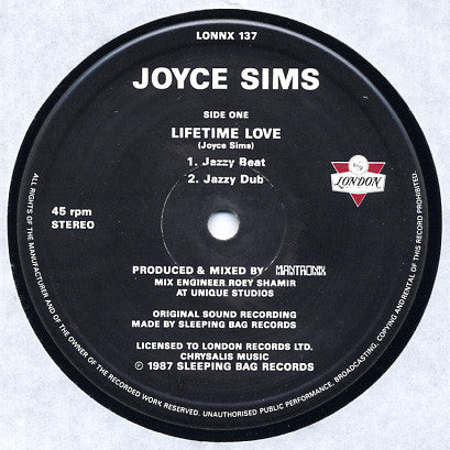 Joyce Sims : Lifetime Love (12")