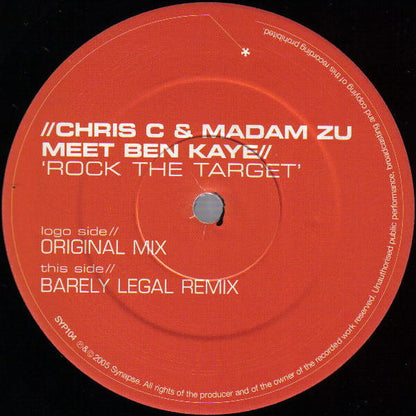 Chris C & Madam Zu Meet Ben Kaye : Rock The Target (12")