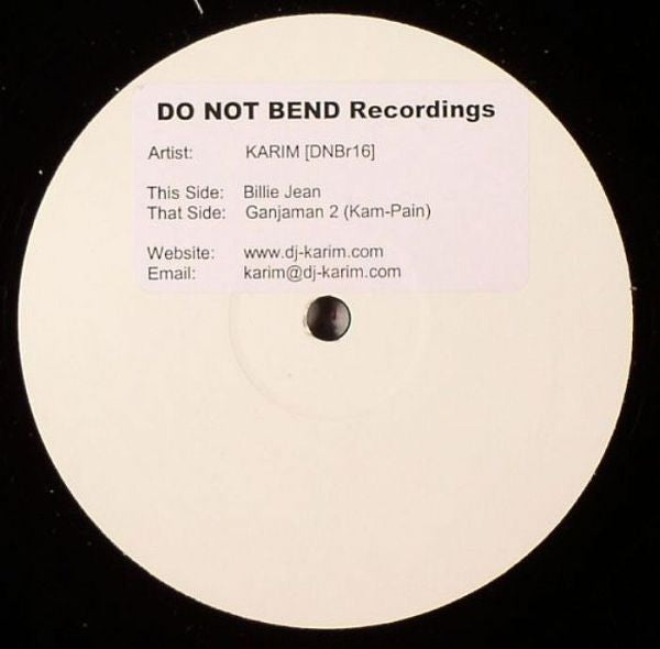 Karim / Kam-Pain : Billie Jean / Ganjaman 2 (12", W/Lbl, Sti)