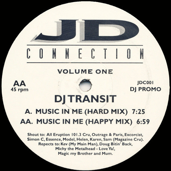 DJ Transit : Music In Me (12", Promo)