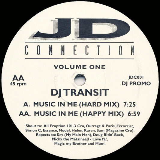 DJ Transit : Music In Me (12", Promo)