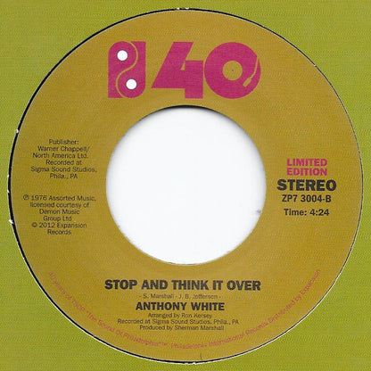 Anthony White : Hey Baby / Stop And Think It Over (7", Single, Ltd)