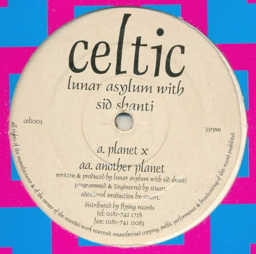 Lunar Asylum With Sid Shanti : Planet X / Another Planet (12")