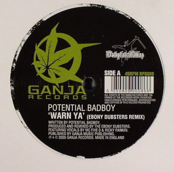 Potential Badboy* : Warn Ya (Ebony Dubsters Remix) (12", S/Sided, Etch)