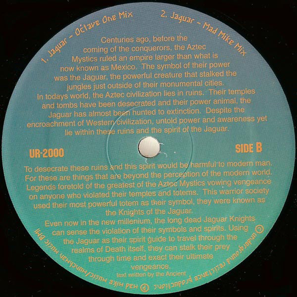 DJ Rolando a.k.a. The Aztec Mystic : Revenge Of The Jaguar - The Mixes (12", Mono)