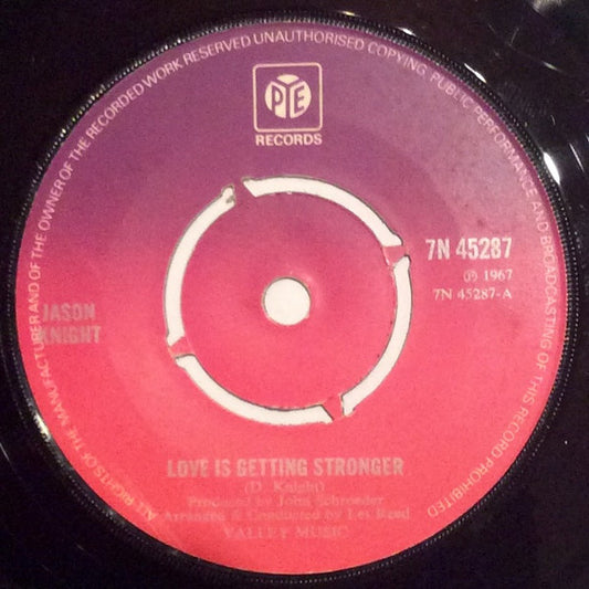 Jason Knight : Love Is Getting Stronger / Standing In My Shoes (7", RE, 4-P)